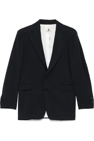 BARENA Blazers, female, , Size: 2XS Navy Buttoned Jacket with American Rear Vent