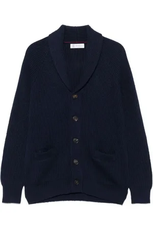 Brunello Cucinelli Cardigans, male, , Size: 2XL Oxford Sweater with Front Buttons