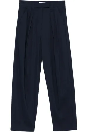 MARELLA Straight Trousers, female, , Size: 2XS Navy Pants with Concealed Fastening