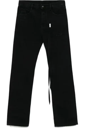 ANN DEMEULEMEESTER Straight Jeans, male, , Size: W34 Ripped Jeans with Classic Style
