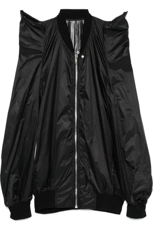 Rick Owens Bomber Jackets, female, , Size: XS Zip Front Ribbed Trim Jacket