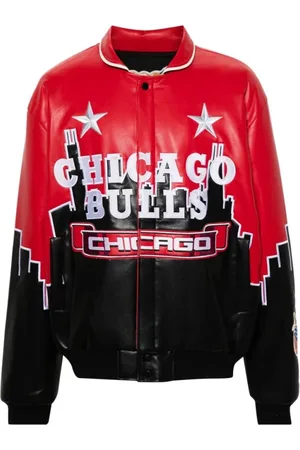 JEFF HAMILTON Bomber Jackets, male, , Size: L Red/Black Vegan Leather Jacket