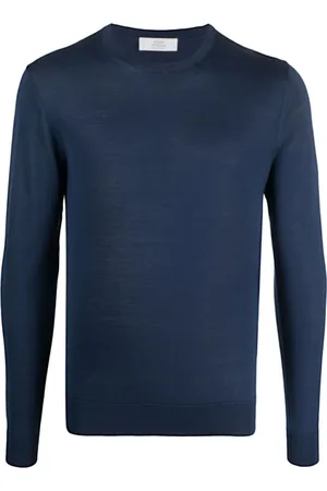 Mauro Ottaviani Long Sleeve Tops, male, , Size: 4XL Silk Round-Neck T-Shirt