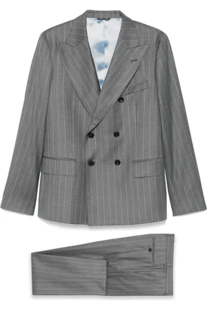 REVERES 1949 Double Breasted Suits, male, , Size: L Double-Breasted Suit with Rear Vents