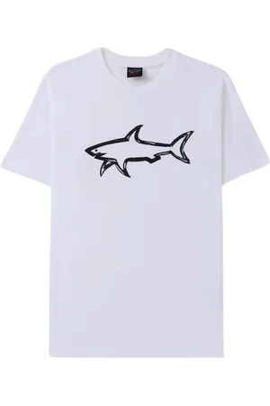 Paul & Shark T-Shirts, male, , Size: 2XL Shark Print Cotton T-Shirt