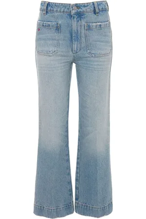 Victoria Beckham Boot-cut Jeans, female, , Size: W25 Cropped Jeans with Pockets