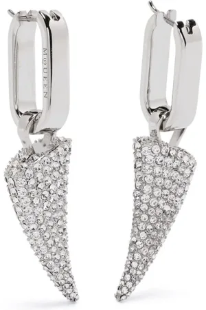 Alexander McQueen Earrings, female, , Size: ONE SIZE Silver-tone Clasp Earrings Pair