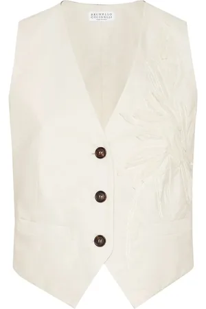 Brunello Cucinelli Vests, female, , Size: 3XS V-Neck Sleeveless Waistcoat