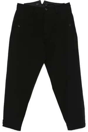 YOHJI YAMAMOTO Straight Trousers, male, , Size: M Front Button Zip Fastening Pants