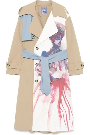 KIDSUPER STUDIOS Trench Coats, male, , Size: L Sand Brown Double-Breasted Outerwear