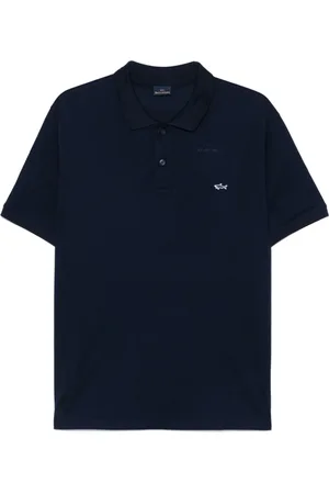 Paul & Shark Polo Shirts, male, , Size: M Navy Button-Up Sweater