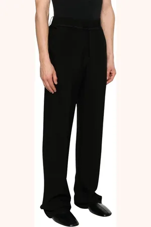 ANN DEMEULEMEESTER Wide Trousers, male, , Size: M Buttoned Trousers with Pockets