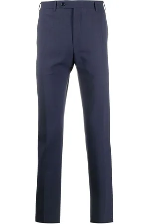 CANALI Suit Trousers, male, , Size: 2XL Dark Slim-Cut Wool Trousers
