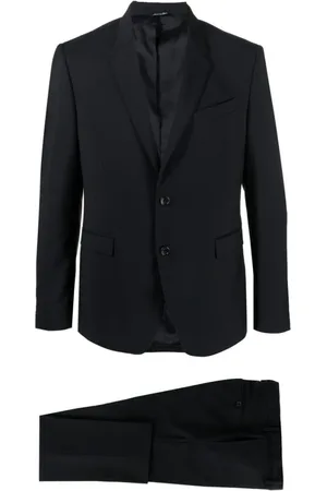 REVERES 1949 Single Breasted Suits, male, , Size: 2XL Navy Single-Breasted Wool Suit