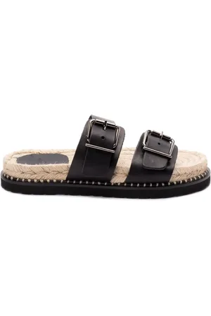 Castaner Sliders, female, , Size: 9 US Braided Raffia Platform Slip-On Shoes