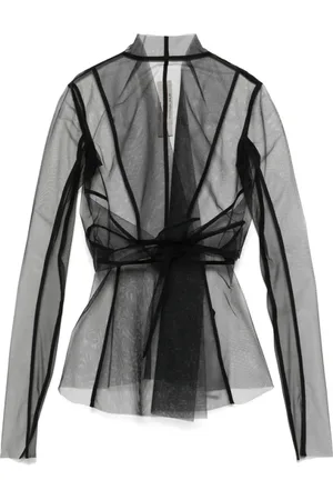 Rick Owens Light Jackets, female, , Size: XS Tie-Fastening Sheer Long Sleeve