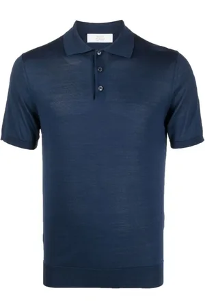 Mauro Ottaviani Polo Shirts, male, , Size: 4XL Prussian Silk Polo Shirt