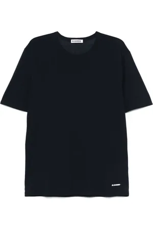 Jil Sander T-Shirts, male, , Size: M Crewneck Logo Print T-Shirt