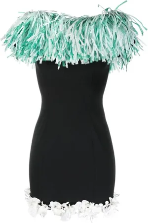 Emilio Pucci Short Dresses, female, , Size: XS Fringe-Trim Mini Dress with Floral Appliqué