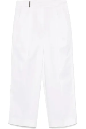 PESERICO SIGN Straight Trousers, female, , Size: M Buttoned Pants with Pockets