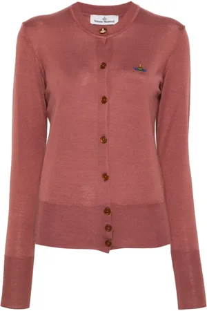 Vivienne Westwood Cardigans, female, , Size: XS Bordeaux Sweater with Orb Logo