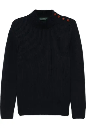 ZANONE Turtlenecks, male, , Size: XL Midnight Ribbed Knit Sweater