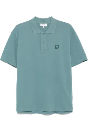 Maison Kitsuné Polo Shirts, male, , Size: M Button-Up Sweater with Short Sleeves