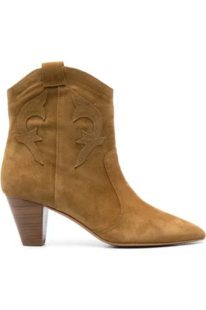 Bash Cowboy Boots, female, , Size: 10 US Bronze Suede Leather Slip-On Shoes