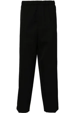 Jil Sander Straight Trousers, male, , Size: L Wool Textured Tapered Leg Pants