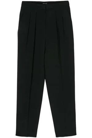 Giorgio Armani Straight Trousers, female, , Size: M Silk Glitter Tapered Leg Pants