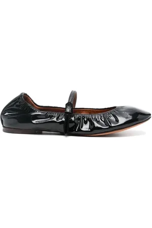 Lanvin Ballerinas, female, , Size: 6 US Leather Buckle-Strap Ballerinas
