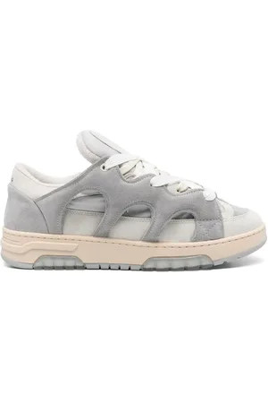 PAURA Sneakers, male, , Size: 8 US Grey Lace-Up Sneaker with Logo Patch