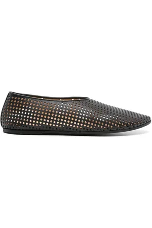 MARSÈLL Flats, male, , Size: 7 US Leather Flat Shoes with Perforated Design