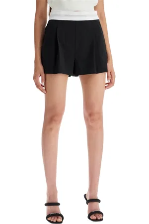 Alexander Wang Short Shorts, female, , Size: 2XS Pleated Wool Shorts with Branded Band