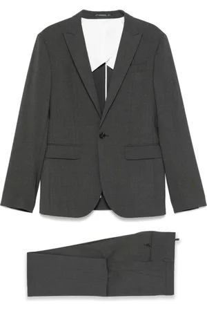 Dsquared2 Single Breasted Suits, male, , Size: 3XL Charcoal Grey Suit with Central Vent