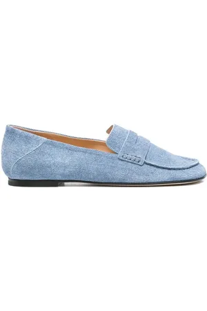 Dear Frances Loafers, female, , Size: 8 US Cerulean Leather Penny Slot Shoes