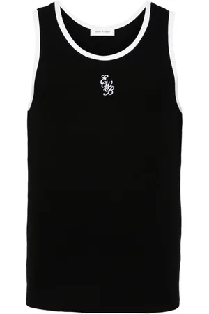 Ernest W. Baker Sleeveless Tops, male, , Size: XL /White Ribbed Knit Sleeveless T-shirt