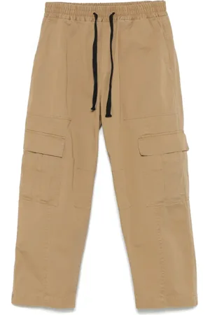 ISABEL BENENATO Straight Trousers, male, , Size: S Cargo Pocket Beige Drawstring Pants