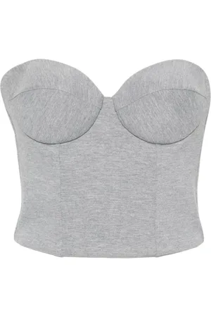 GIUSEPPE DI MORABITO Sleeveless Tops, female, , Size: S Heather Grey Corset Style Bodice Top