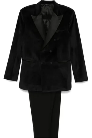 REVERES 1949 Double Breasted Suits, male, , Size: M Velvet Blazer Suit Set