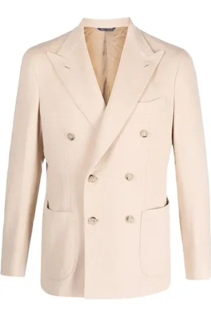 GABO NAPOLI Blazers, male, , Size: L Double-Breasted Camel-Hair Blazer