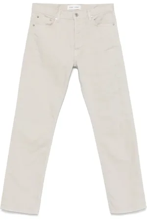 Samsøe Samsøe Straight Jeans, male, , Size: W30 Ecru Button-Front Classic Five-Pocket Jeans