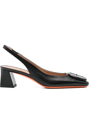 santoni Pumps, female, , Size: 11 US Elasticated Slingback Square Toe Shoes