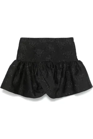 ROTATE Short Skirts, female, , Size: M Floral Jacquard Puffball Skirt