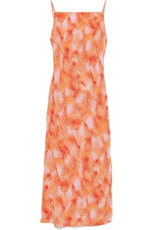IRO Midi Dresses, female, , Size: M Terracotta Square Neck Dress