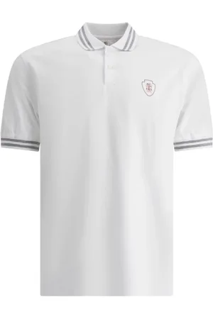 Brunello Cucinelli Polo Shirts, male, , Size: 4XL Logo Print Polo Sweater