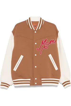 MCM Bomber Jackets, male, , Size: L Cognac Baseball Collar Outerwear