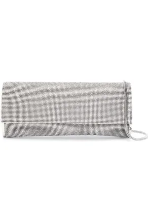 BENEDETTA BRUZZICHES Clutches, female, , Size: ONE SIZE Silver Rhinestone Mesh Shoulder Bag