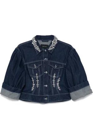 Simone Rocha Denim Jackets, female, , Size: 2XS Indigo Button-Up Outerwear