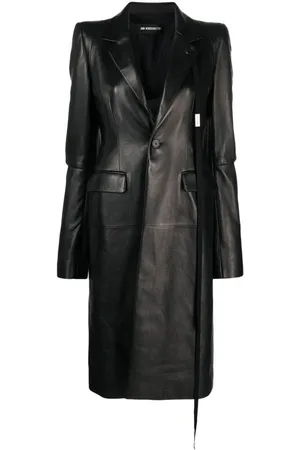 ANN DEMEULEMEESTER Single-Breasted Coats, female, , Size: 2XS Lambskin Coat with Strap Detailing